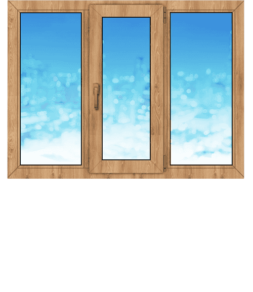 Трехстворчатое деревянное окно